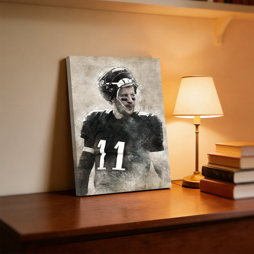 Carson Wentz Sports Celebrity Art Deco Poster 1 Canvas Wall Art Poster Decor Gift