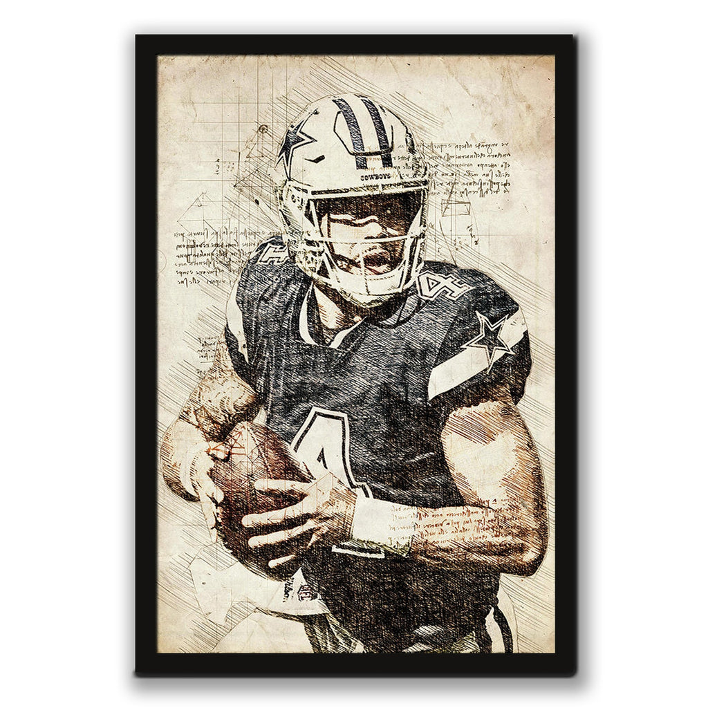 Dak Prescott Sports Celebrity Art Deco Poster 5 Canvas Wall Art Poster Decor Gift