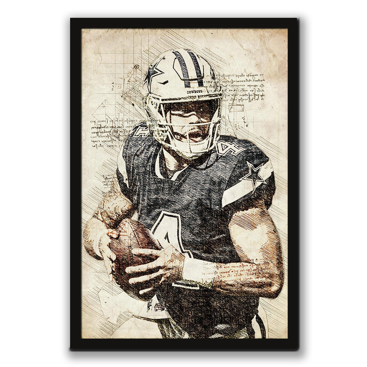 Dak Prescott Sports Celebrity Art Deco Poster 5 Canvas Wall Art Poster Decor Gift
