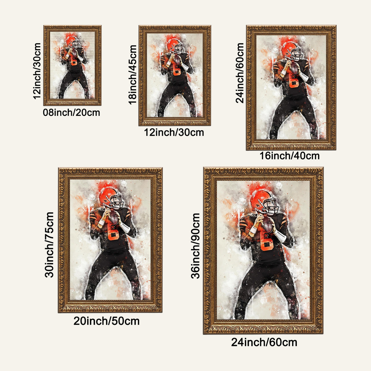 Baker Mayfield Sports Celebrity Art Deco Poster 6 Canvas Wall Art Poster Decor Gift