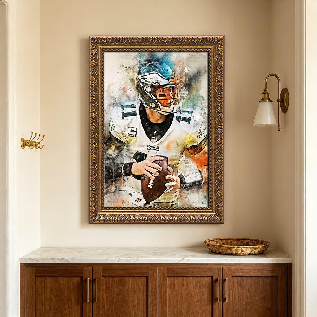 Carson Wentz Celebrity Sports Art Poster School Dining Room Decoration 7 Canvas Wall Art Poster Decor Gift