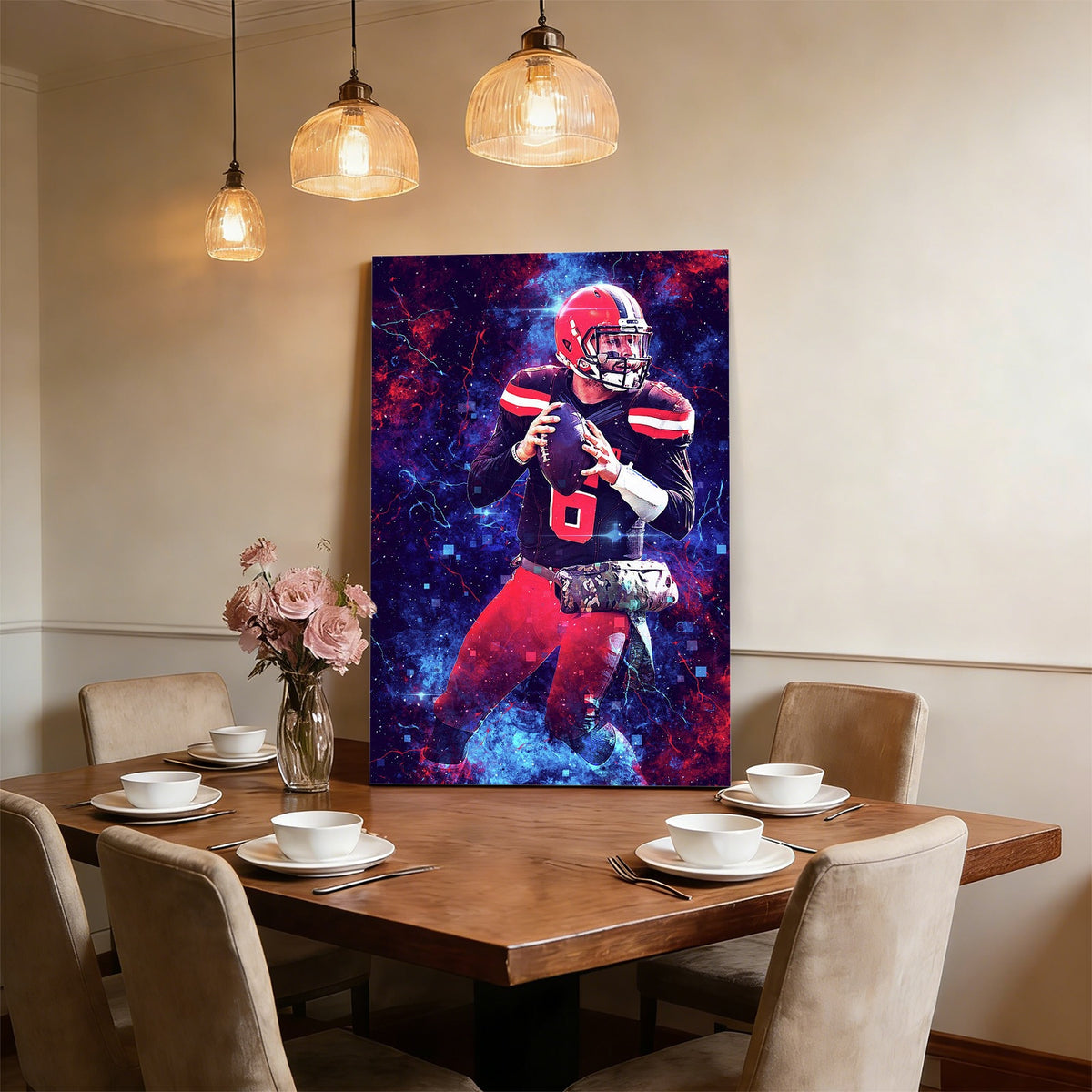 Baker Mayfield Sports Celebrity Art Deco Poster 3 Canvas Wall Art Poster Decor Gift
