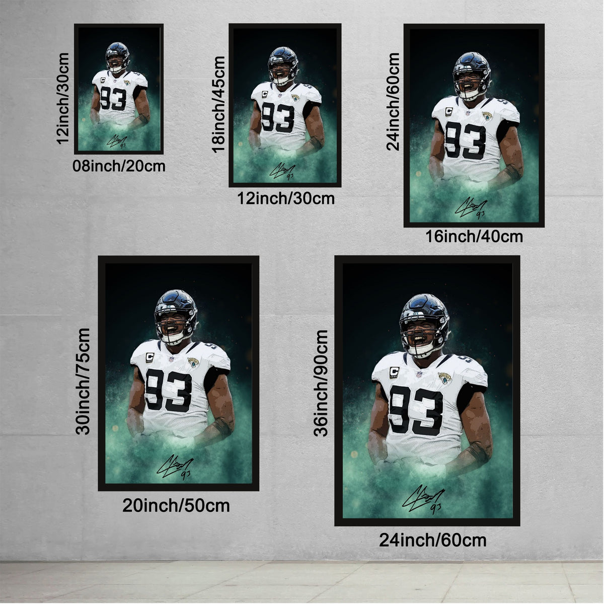 Calais Campbell Celebrity Sports Art Poster School Dining Room Decoration 7 Canvas Wall Art Poster Decor Gift