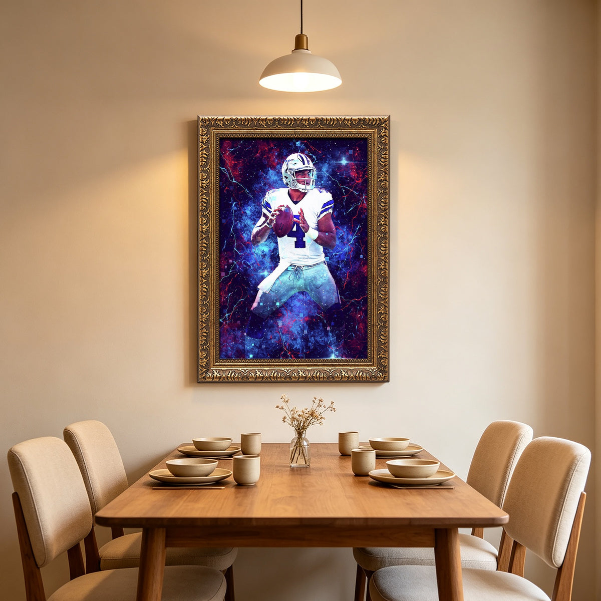 Dak Prescott Sports Celebrity Art Deco Poster 2 Canvas Wall Art Poster Decor Gift