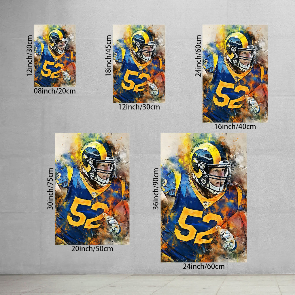 Clay Matthews Celebrity Sports Art Poster School Dining Room Decoration 1 Canvas Wall Art Poster Decor Gift