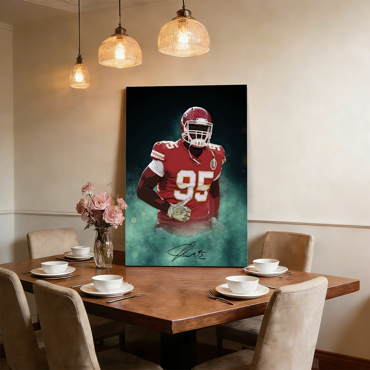 Chris Jones Celebrity Sports Art Poster School Dining Room Decoration 4 Canvas Wall Art Poster Decor Gift