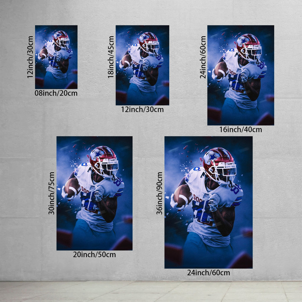 CeeDee Lamb Art Sports Decorative Poster School Dormitory 3 Canvas Wall Art Poster Decor Gift