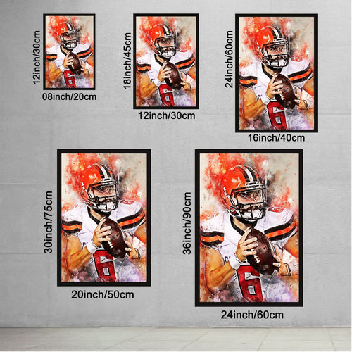 Baker Mayfield Celebrity Sports Art Poster School Dining Room Decoration 12 Canvas Wall Art Poster Decor Gift