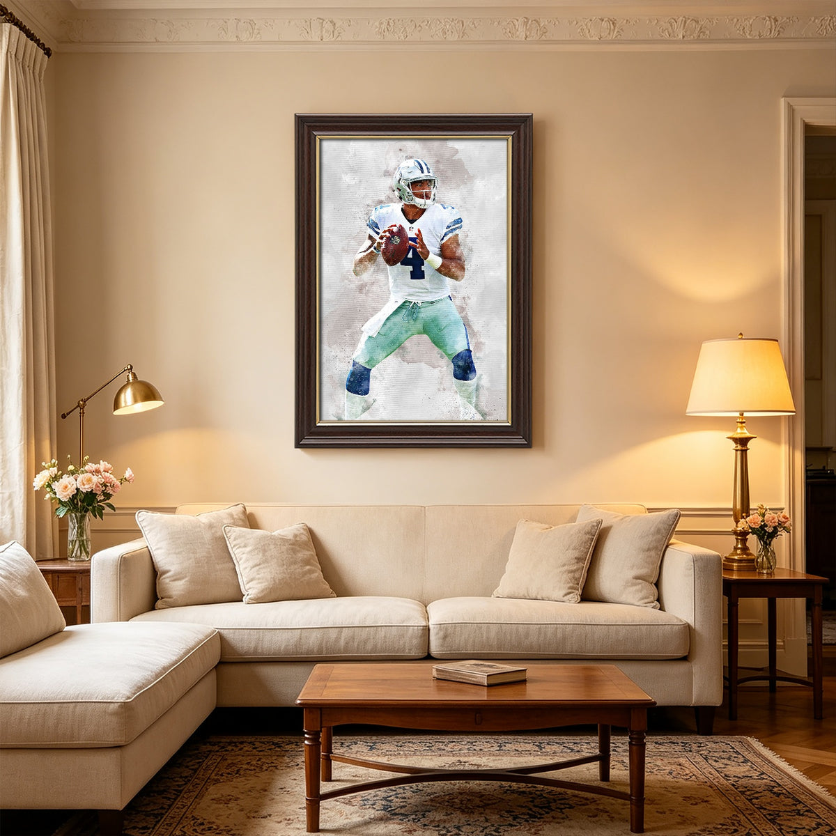 Dak Prescott Celebrity Sports Art Poster School Dining Room Decoration 4 Canvas Wall Art Poster Decor Gift