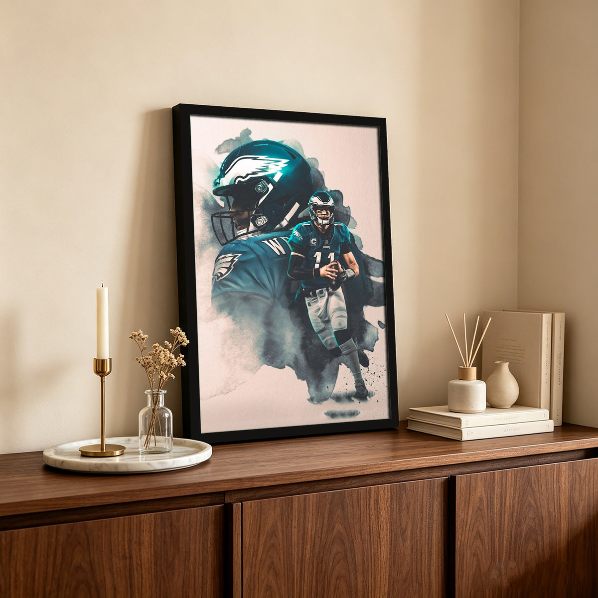 Carson Wentz Art Sports Decorative Poster School Dormitory 3 Canvas Wall Art Poster Decor Gift