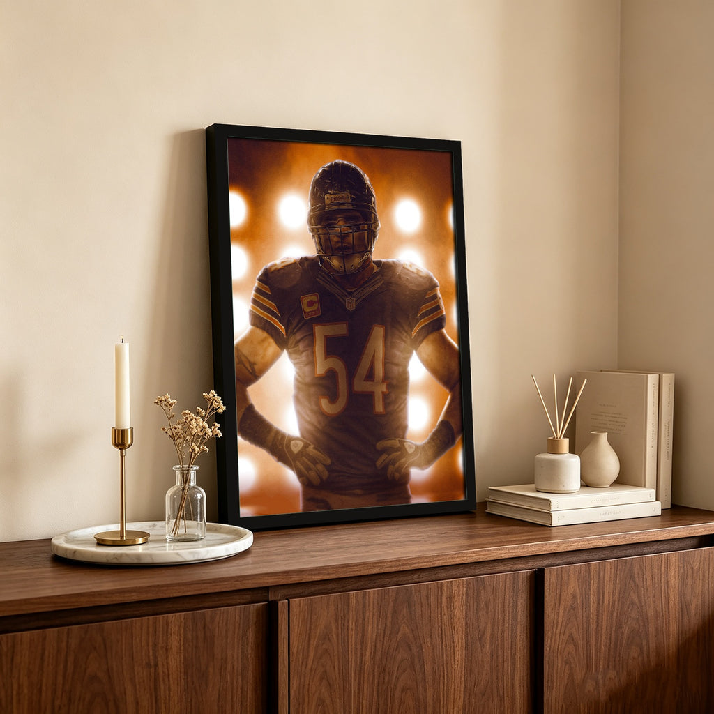 Brian Urlacher Art Sports Decorative Poster School Dormitory 5 Canvas Wall Art Poster Decor Gift