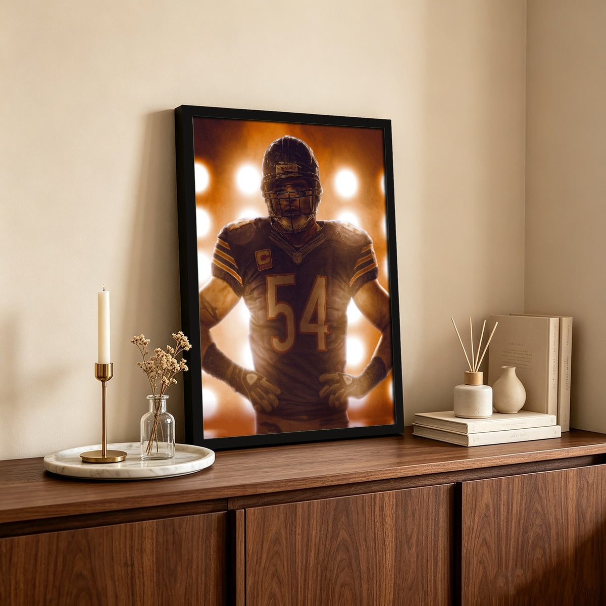 Brian Urlacher Art Sports Decorative Poster School Dormitory 5 Canvas Wall Art Poster Decor Gift