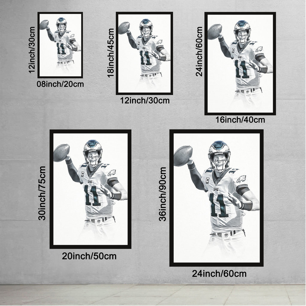 Carson Wentz Art Sports Decorative Poster School Dormitory 9 Canvas Wall Art Poster Decor Gift