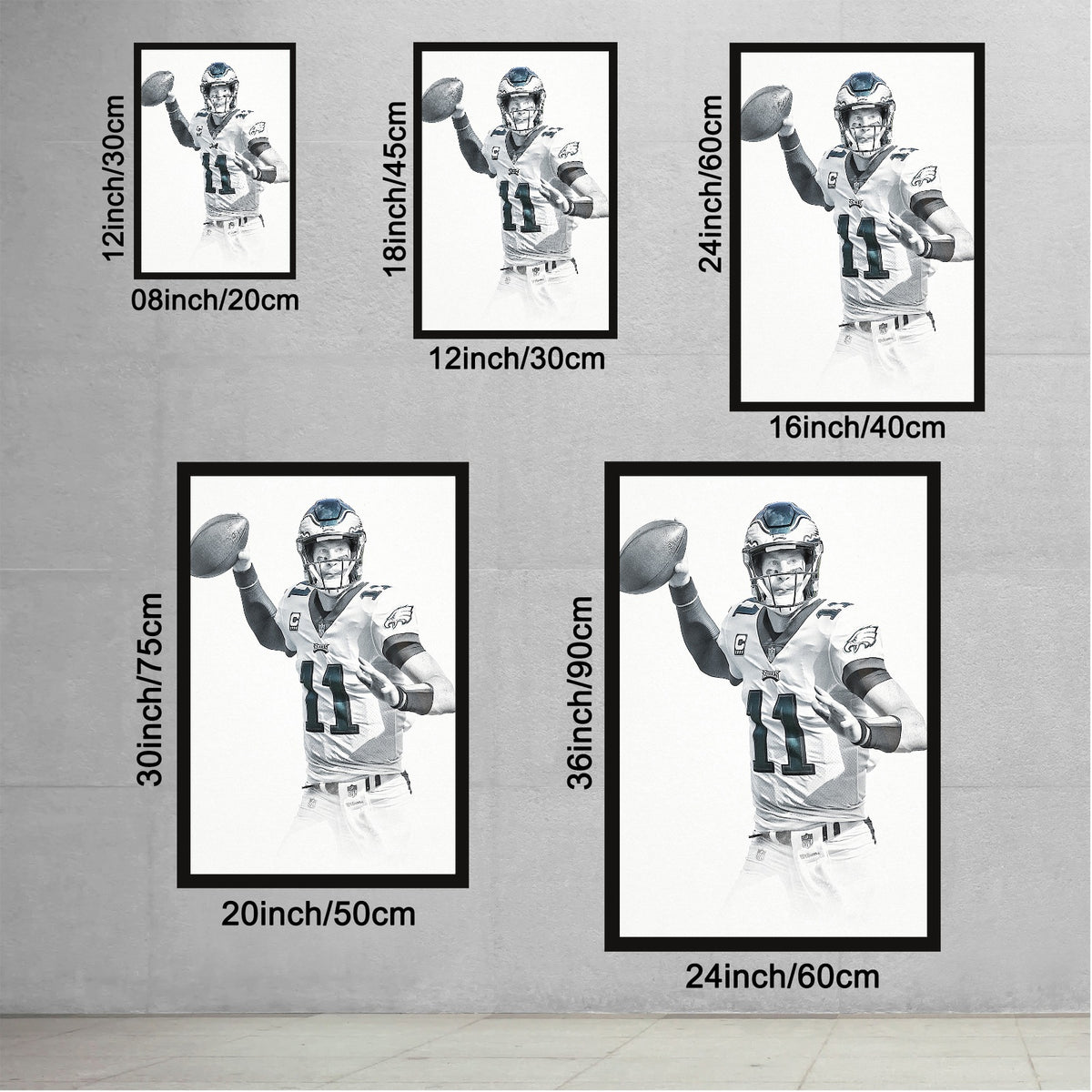 Carson Wentz Art Sports Decorative Poster School Dormitory 9 Canvas Wall Art Poster Decor Gift