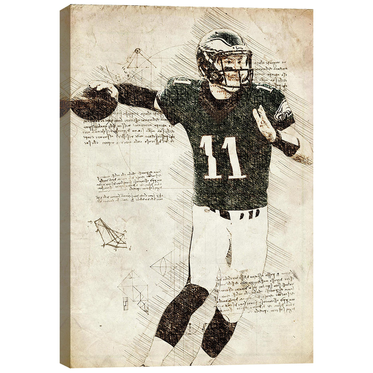 Carson Wentz Sports Celebrity Art Deco Poster 4 Canvas Wall Art Poster Decor Gift