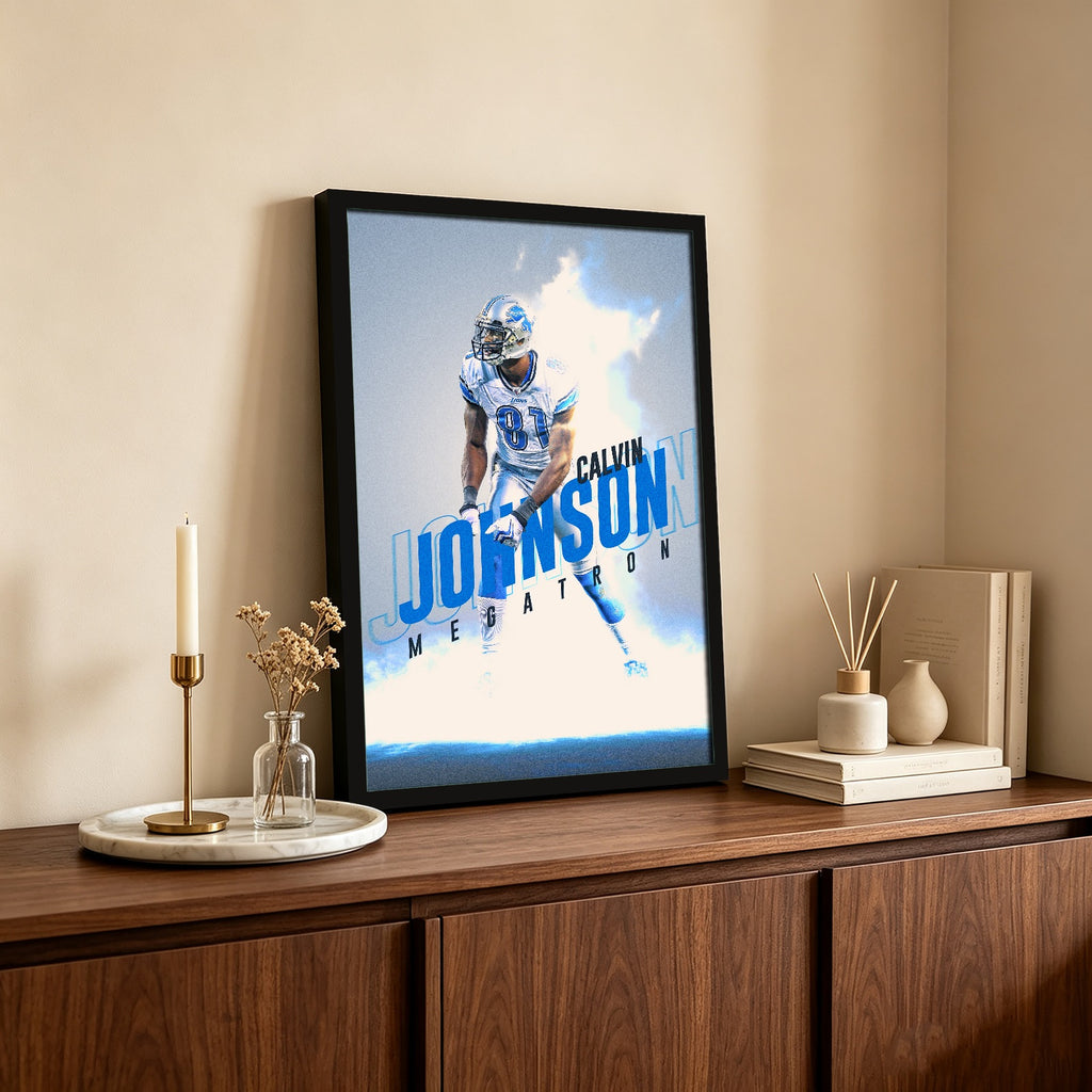 Calvin Johnson Celebrity Sports Art Poster School Dining Room Decoration 3 Canvas Wall Art Poster Decor Gift