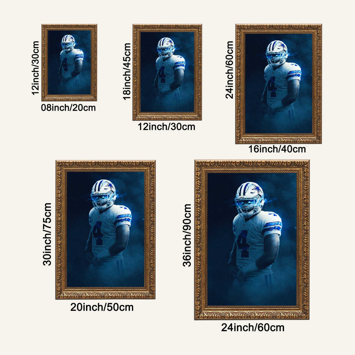 Dak Prescott Art Sports Decorative Poster School Dormitory 2 Canvas Wall Art Poster Decor Gift