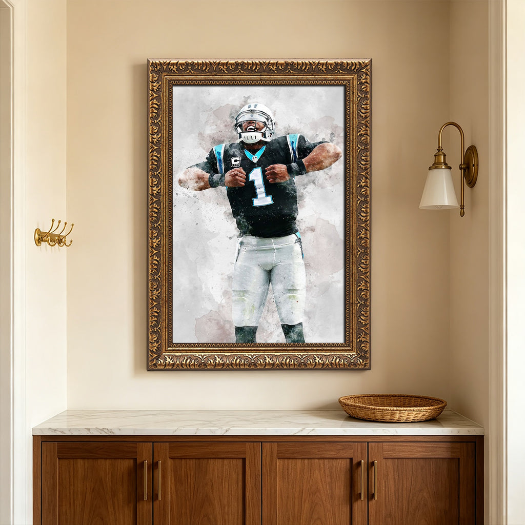Cam Newton Celebrity Sports Art Poster School Dining Room Decoration 5 Canvas Wall Art Poster Decor Gift