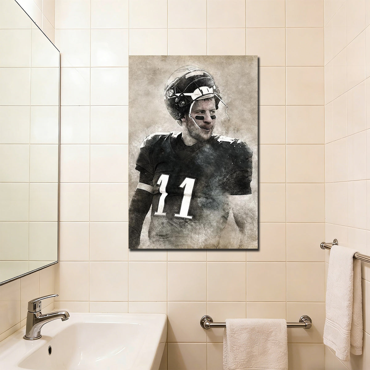 Carson Wentz Sports Celebrity Art Deco Poster 1 Canvas Wall Art Poster Decor Gift