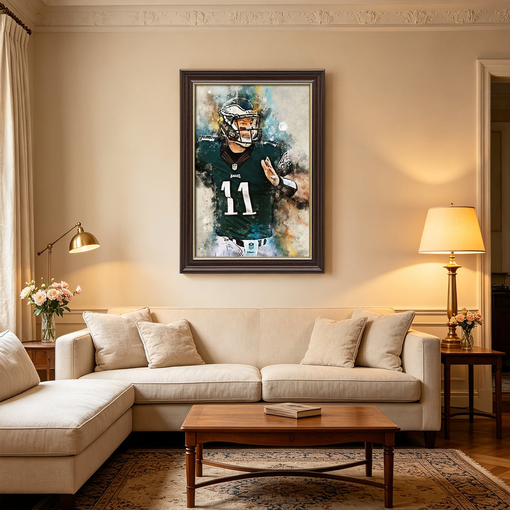 Carson Wentz Celebrity Sports Art Poster School Dining Room Decoration 2 Canvas Wall Art Poster Decor Gift