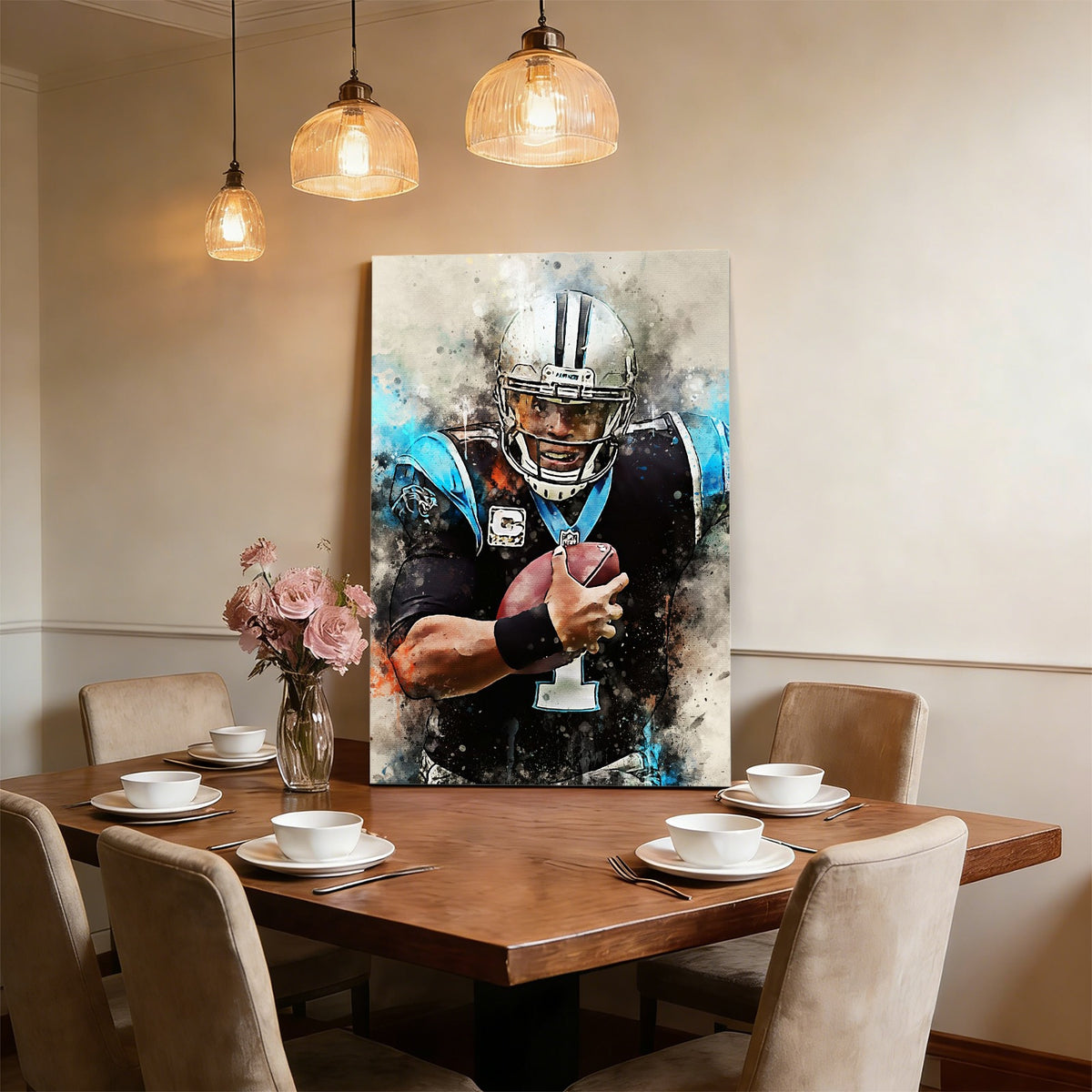 Cam Newton Celebrity Sports Art Poster School Dining Room Decoration 0 Canvas Wall Art Poster Decor Gift