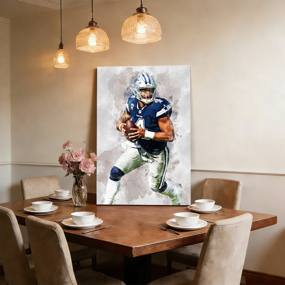 Dak Prescott 1Celebrity Sports Art Poster School Dining Room Decoration 0 Canvas Wall Art Poster Decor Gift