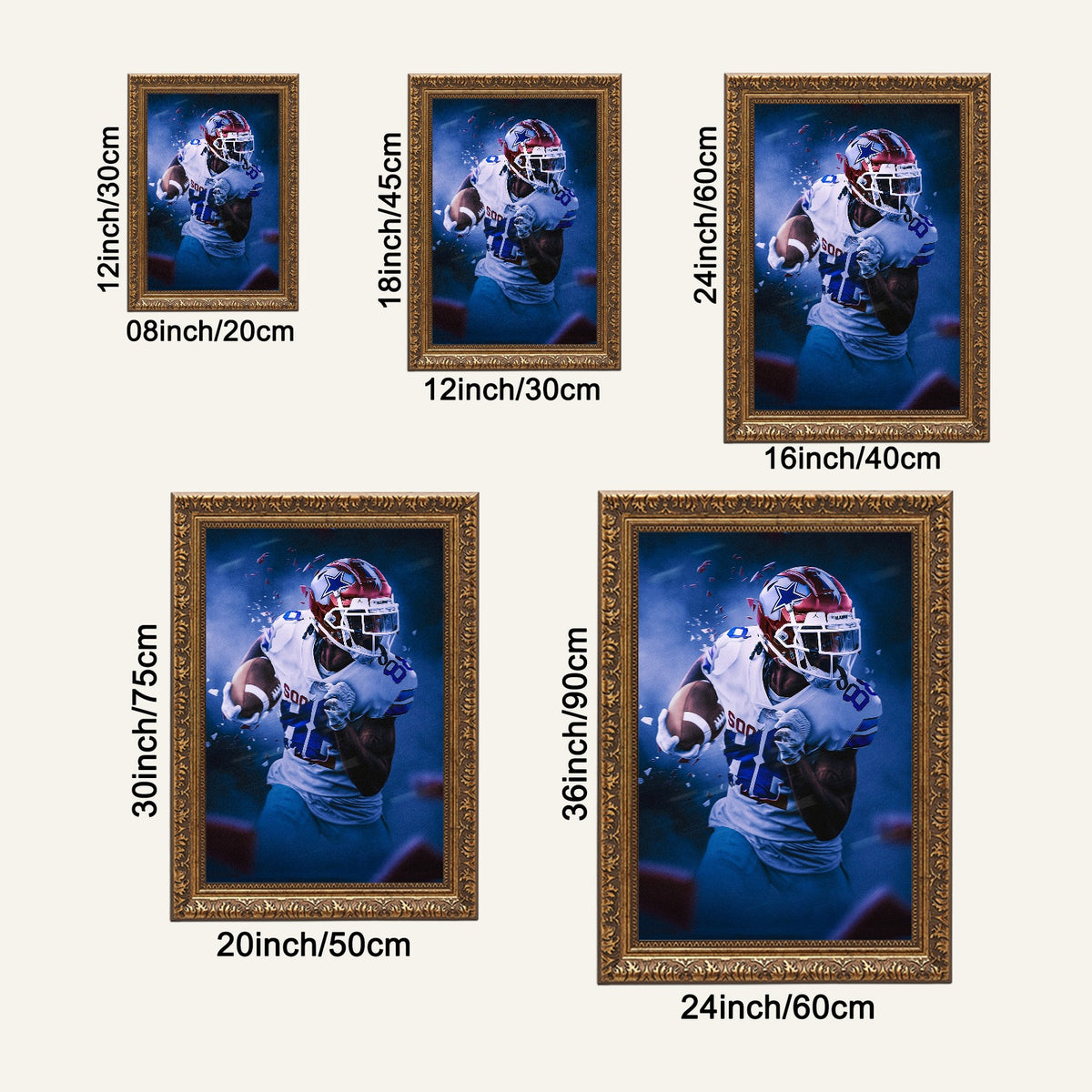 CeeDee Lamb Art Sports Decorative Poster School Dormitory 3 Canvas Wall Art Poster Decor Gift