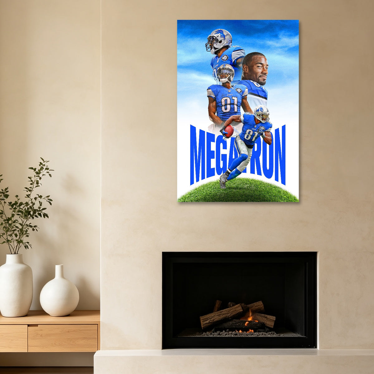 Calvin Johnson Celebrity Sports Art Poster School Dining Room Decoration 6 Canvas Wall Art Poster Decor Gift