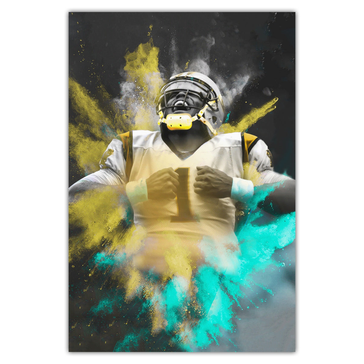 Cam Newton Sports Celebrity Art Deco Poster 3 Canvas Wall Art Poster Decor Gift