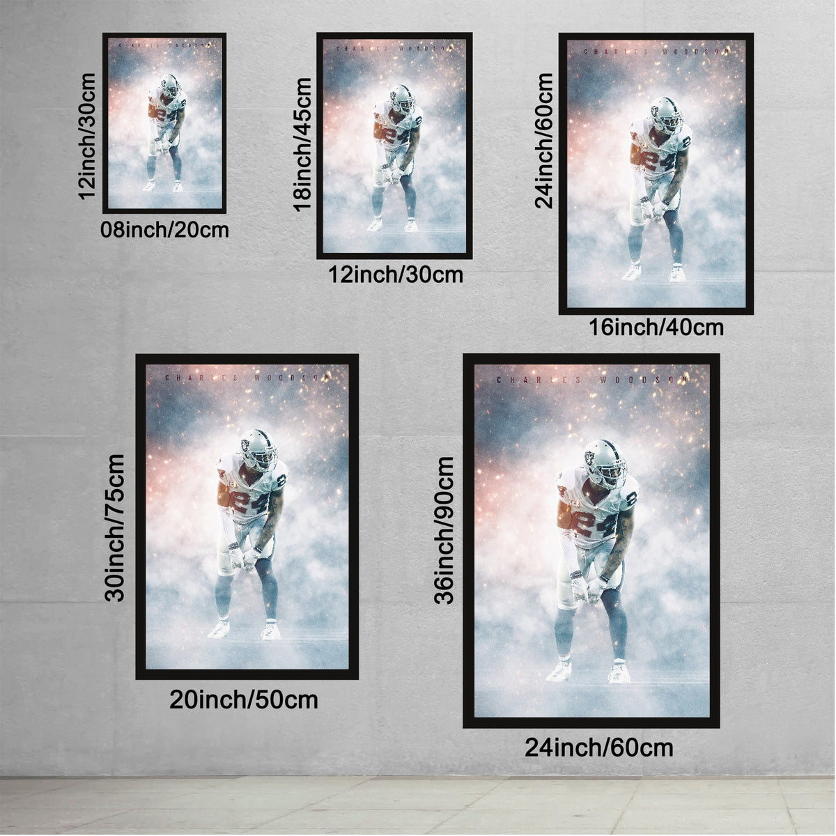 Charles Woodson Celebrity Sports Art Poster School Dining Room Decoration 3 Canvas Wall Art Poster Decor Gift