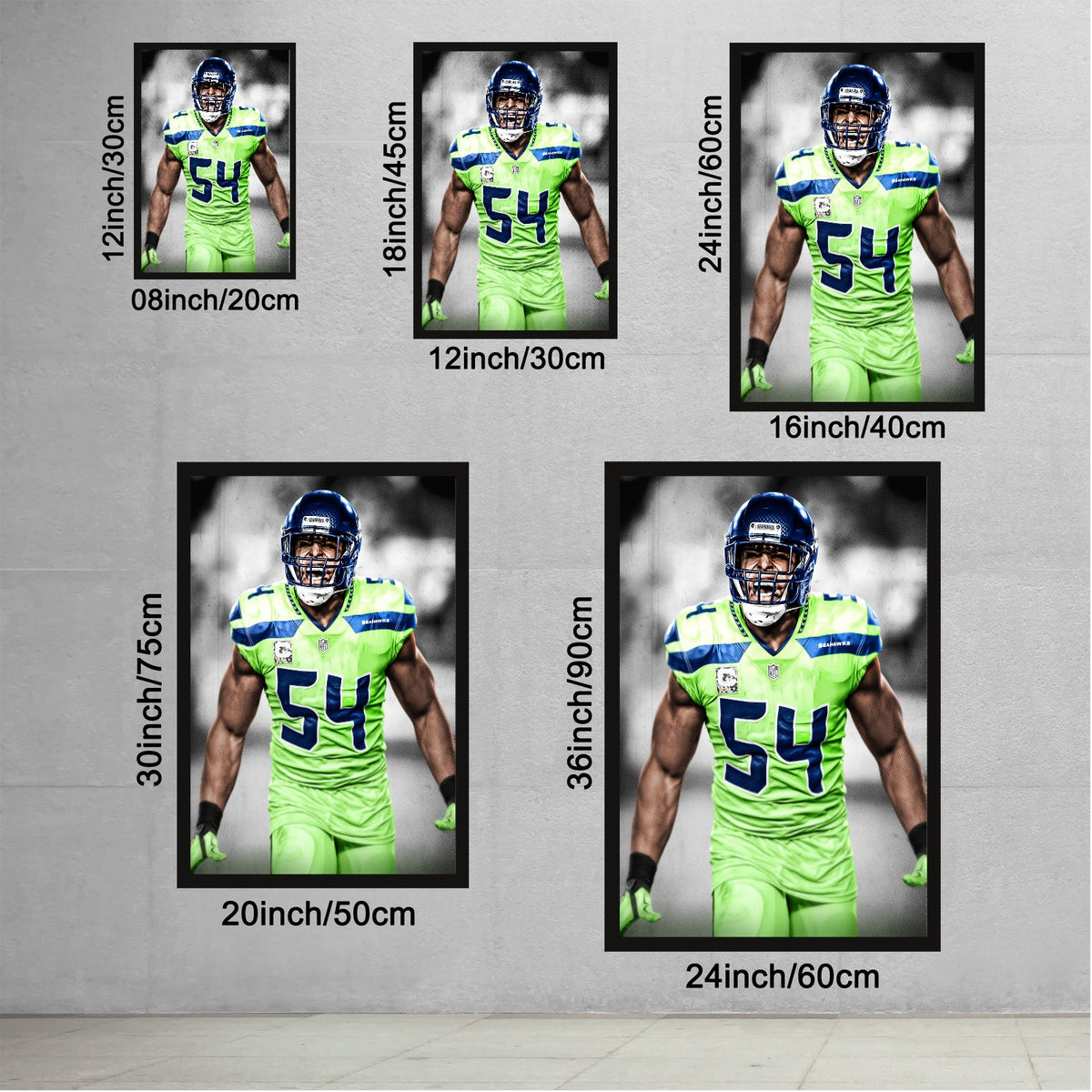 Bobby Wagner Art Sports Decorative Poster School Dormitory 7 Canvas Wall Art Poster Decor Gift