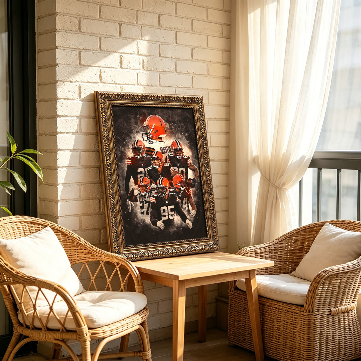 Baker Mayfield Kareem Hunt Austin Hooper Denzel Ward Art Sports Decorative Poster School Dormitory 1 Canvas Wall Art Poster Decor Gift