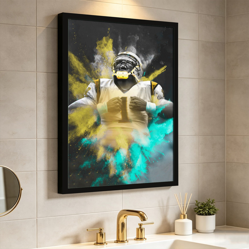 Cam Newton Sports Celebrity Art Deco Poster 3 Canvas Wall Art Poster Decor Gift