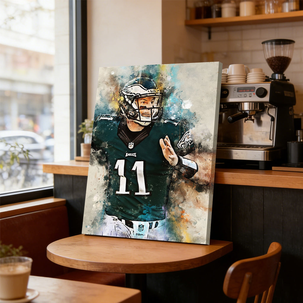 Carson Wentz Celebrity Sports Art Poster School Dining Room Decoration 2 Canvas Wall Art Poster Decor Gift