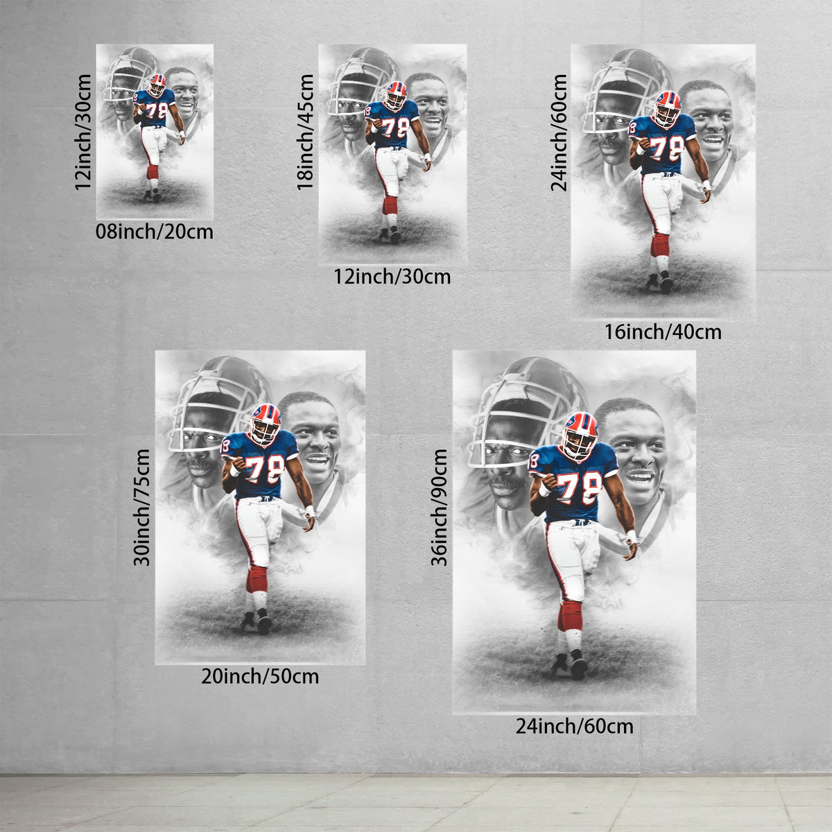 Bruce Smith Celebrity Sports Art Poster School Dining Room Decoration 0 Canvas Wall Art Poster Decor Gift
