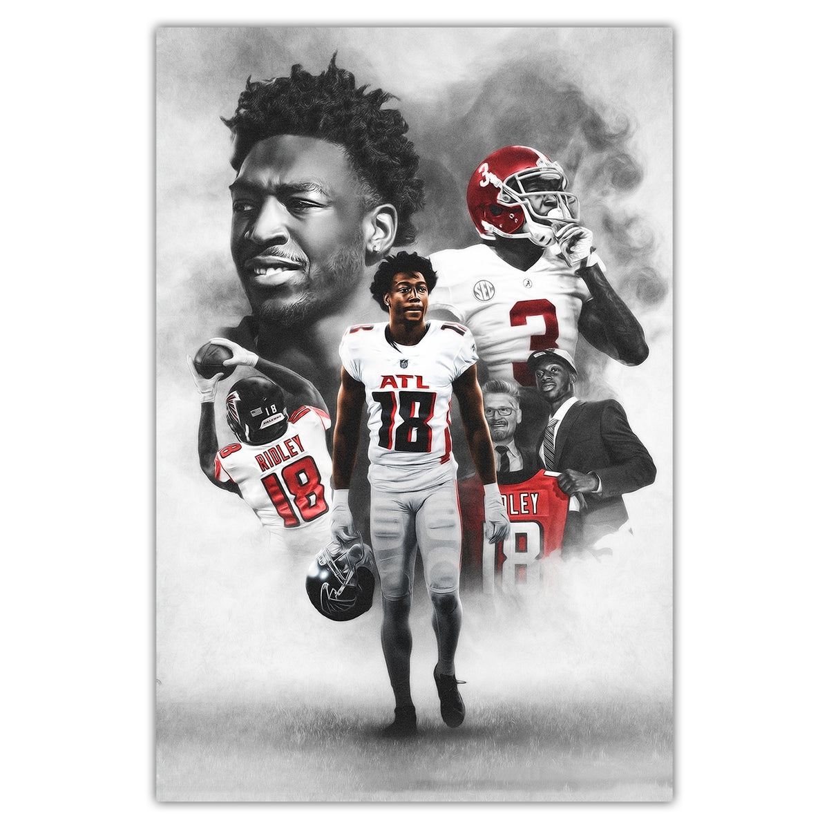 Calvin Ridley Art Sports Decorative Poster School Dormitory 8 Canvas Wall Art Poster Decor Gift