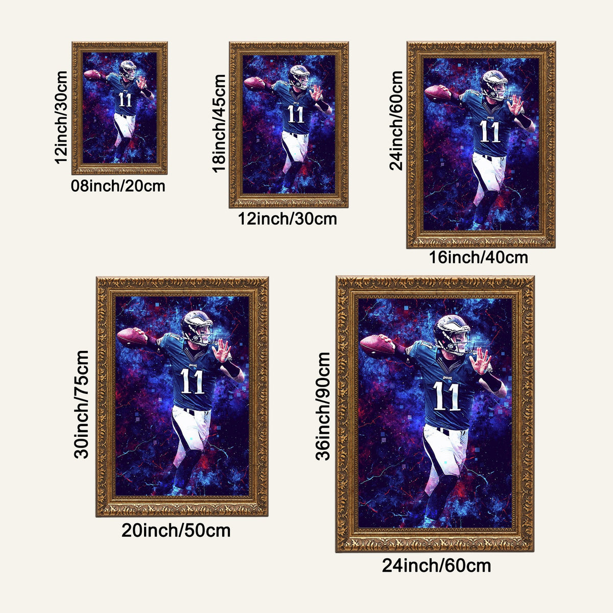 Carson Wentz Sports Celebrity Art Deco Poster 2 Canvas Wall Art Poster Decor Gift