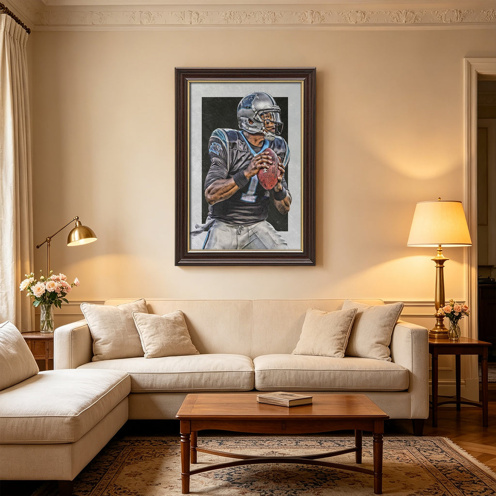 Cam Newton Sports Celebrity Art Deco Poster 6 Canvas Wall Art Poster Decor Gift