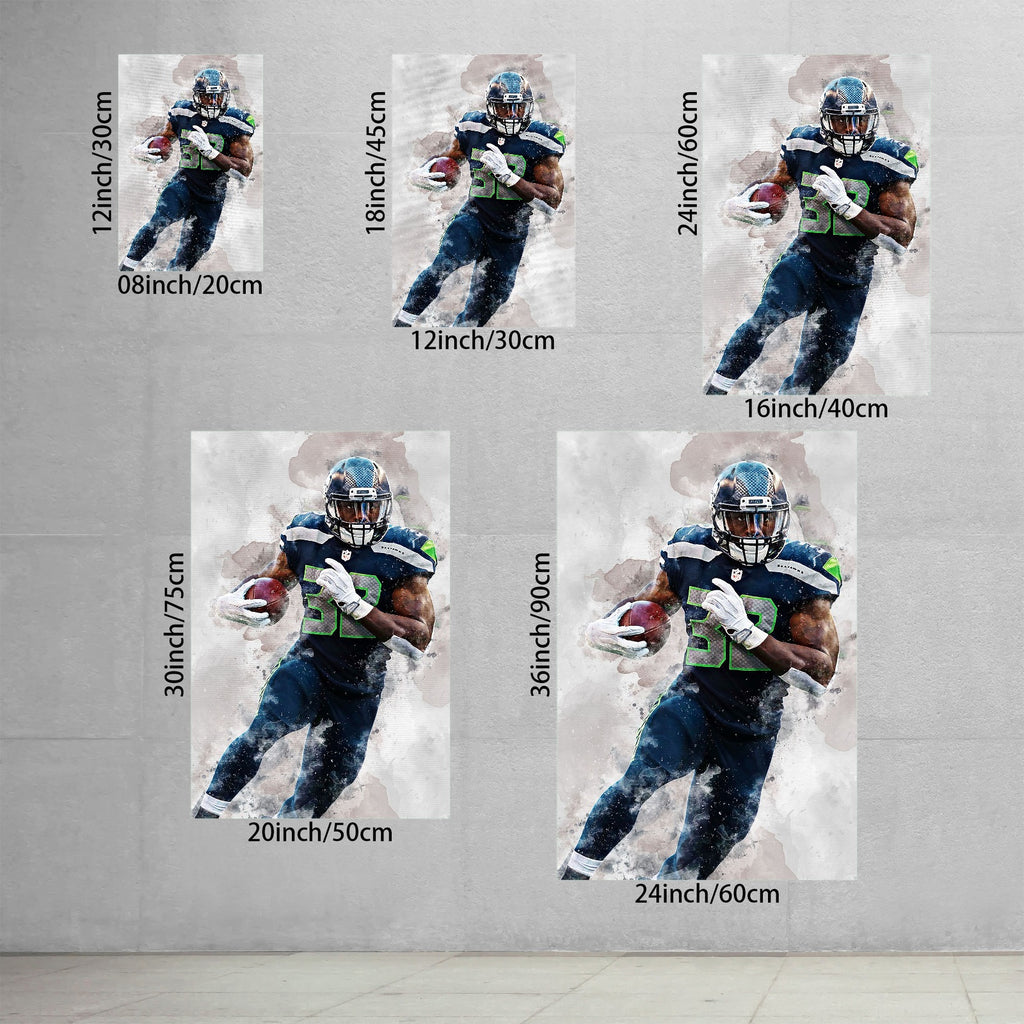 Chris Carson Celebrity Sports Art Poster School Dining Room Decoration 6 Canvas Wall Art Poster Decor Gift