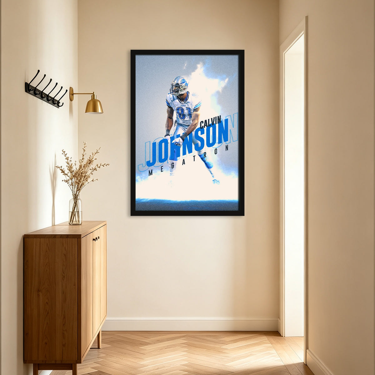 Calvin Johnson Celebrity Sports Art Poster School Dining Room Decoration 3 Canvas Wall Art Poster Decor Gift