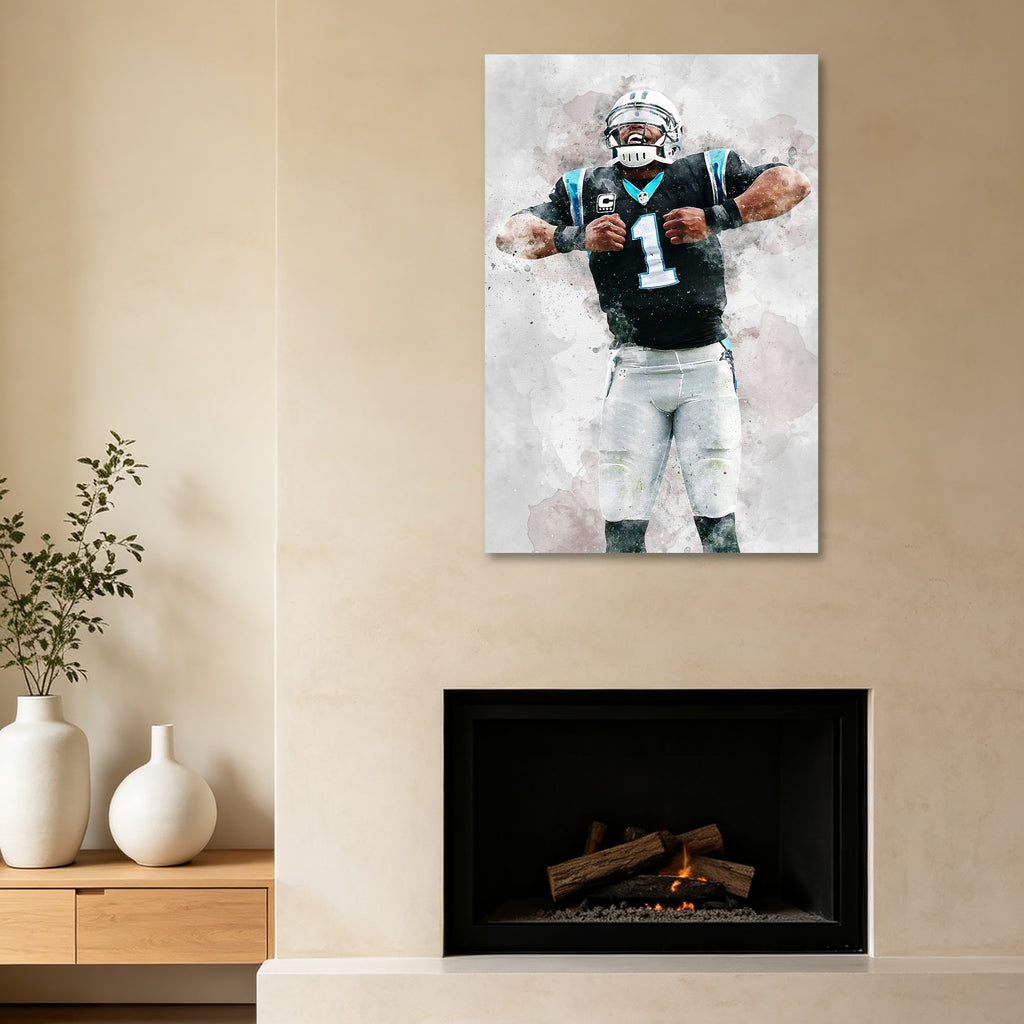 Cam Newton Celebrity Sports Art Poster School Dining Room Decoration 5 Canvas Wall Art Poster Decor Gift