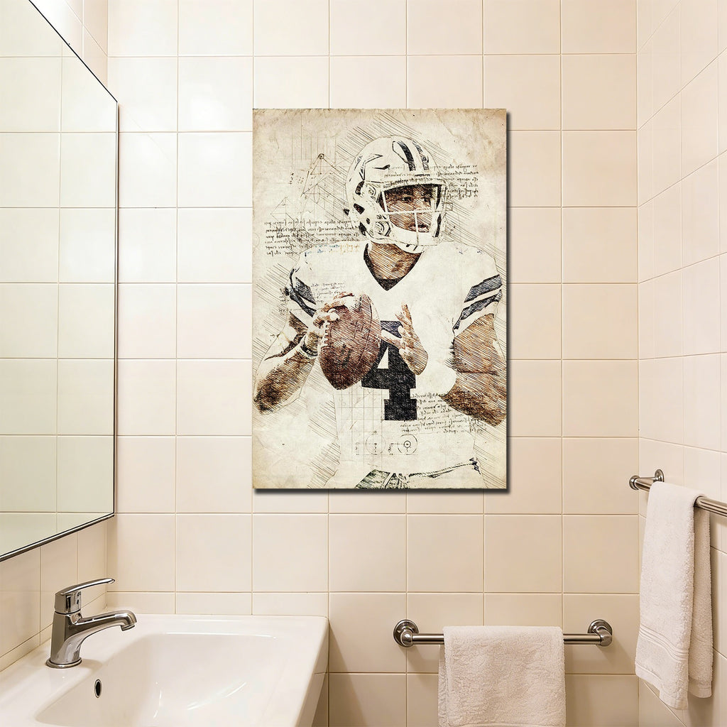 Dak Prescott Sports Celebrity Art Deco Poster 4 Canvas Wall Art Poster Decor Gift