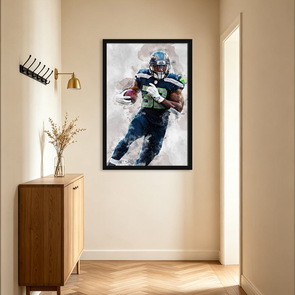 Chris Carson Celebrity Sports Art Poster School Dining Room Decoration 6 Canvas Wall Art Poster Decor Gift