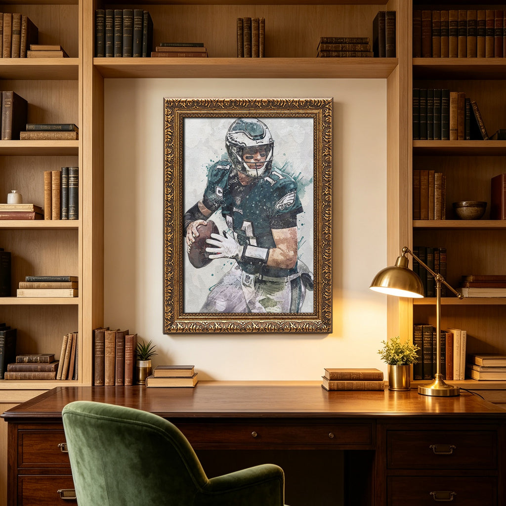 Carson Wentz Celebrity Sports Art Poster School Dining Room Decoration 8 Canvas Wall Art Poster Decor Gift