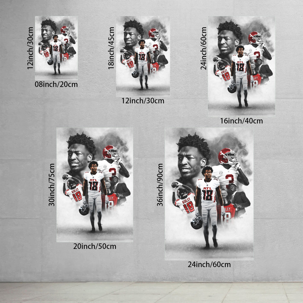 Calvin Ridley Art Sports Decorative Poster School Dormitory 8 Canvas Wall Art Poster Decor Gift