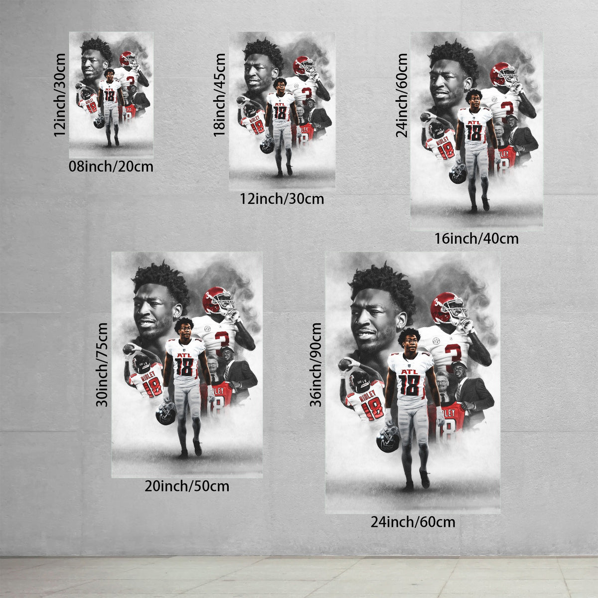 Calvin Ridley Art Sports Decorative Poster School Dormitory 8 Canvas Wall Art Poster Decor Gift