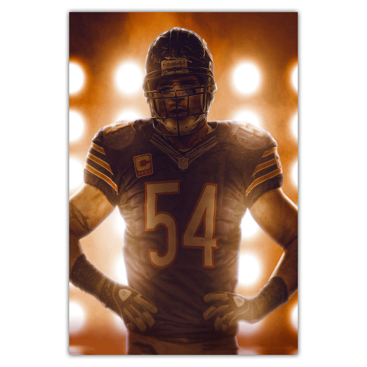 Brian Urlacher Art Sports Decorative Poster School Dormitory 5 Canvas Wall Art Poster Decor Gift