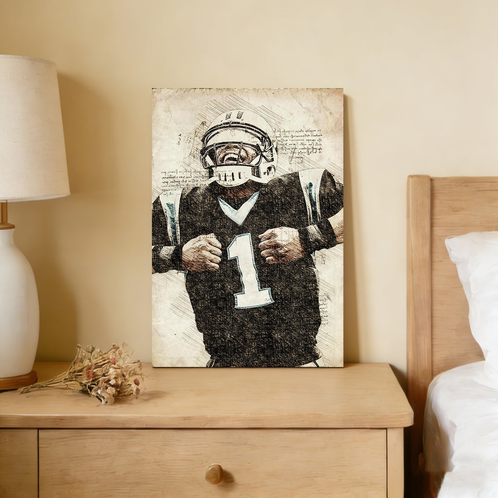Cam Newton Sports Celebrity Art Deco Poster 8 Canvas Wall Art Poster Decor Gift