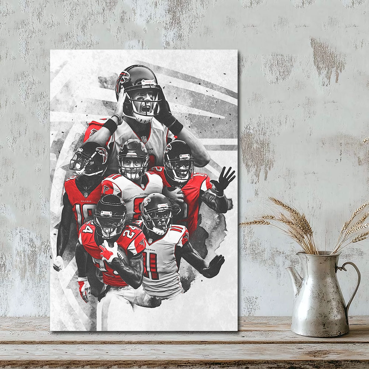 Calvin Ridley Austin Hooper Mohamed Sanu Sr Matt Ryan Celebrity Sports Art Poster School Dining Room Decoration 2 Canvas Wall Art Poster Decor Gift