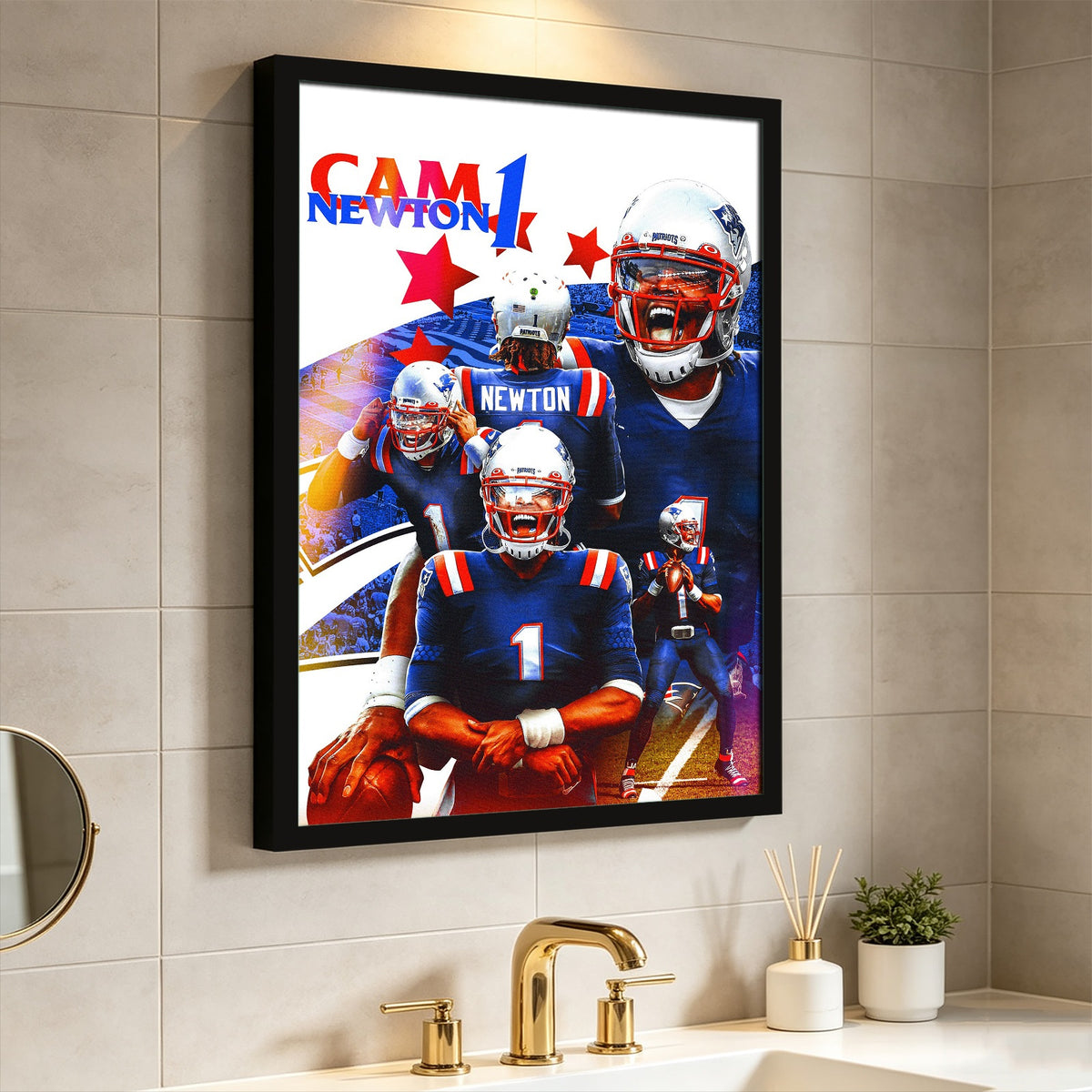 Cam Newton Sports Celebrity Art Deco Poster 1 Canvas Wall Art Poster Decor Gift